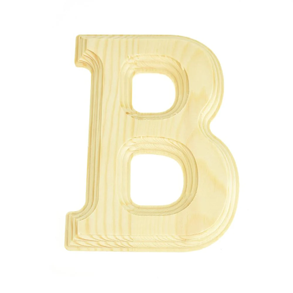 Pine Wood Beveled Wooden Letters and Numbers, 5-13/16-inch, Natural - Image 2