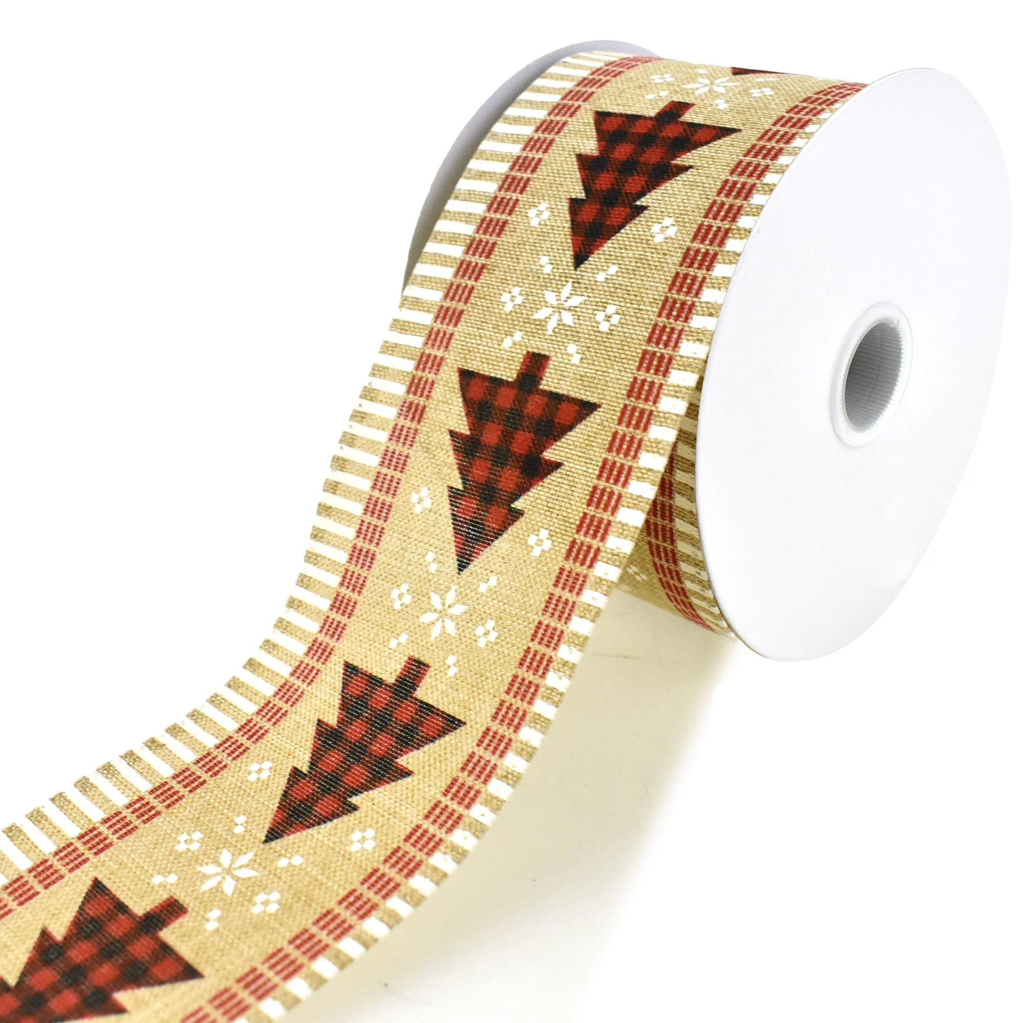 Plaid Christmas Tree Dash Edged Wired Ribbon, 2-1/2-Inch, 10-Yard - Image 3