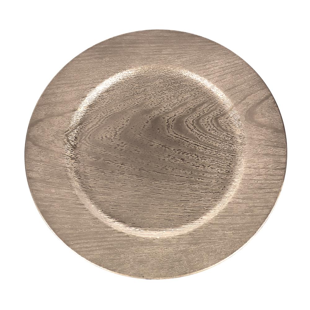 Plastic Round Charger Plate Wood Grain, 13-Inch, 1-Count - Image 4