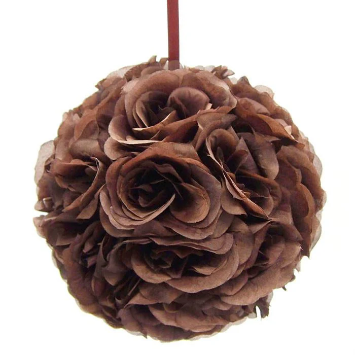 Silk Flower Kissing Ball Hanging Loop Centerpiece Decor, 10-inch - Image 5