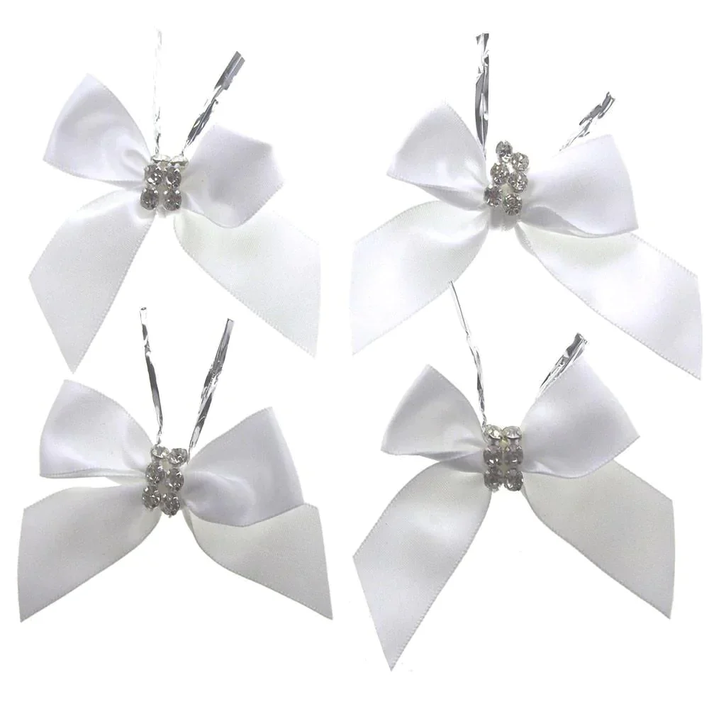 Pre-Tied Satin Bows with Rhinestone, 3-Inch, 4-Piece - Image 15