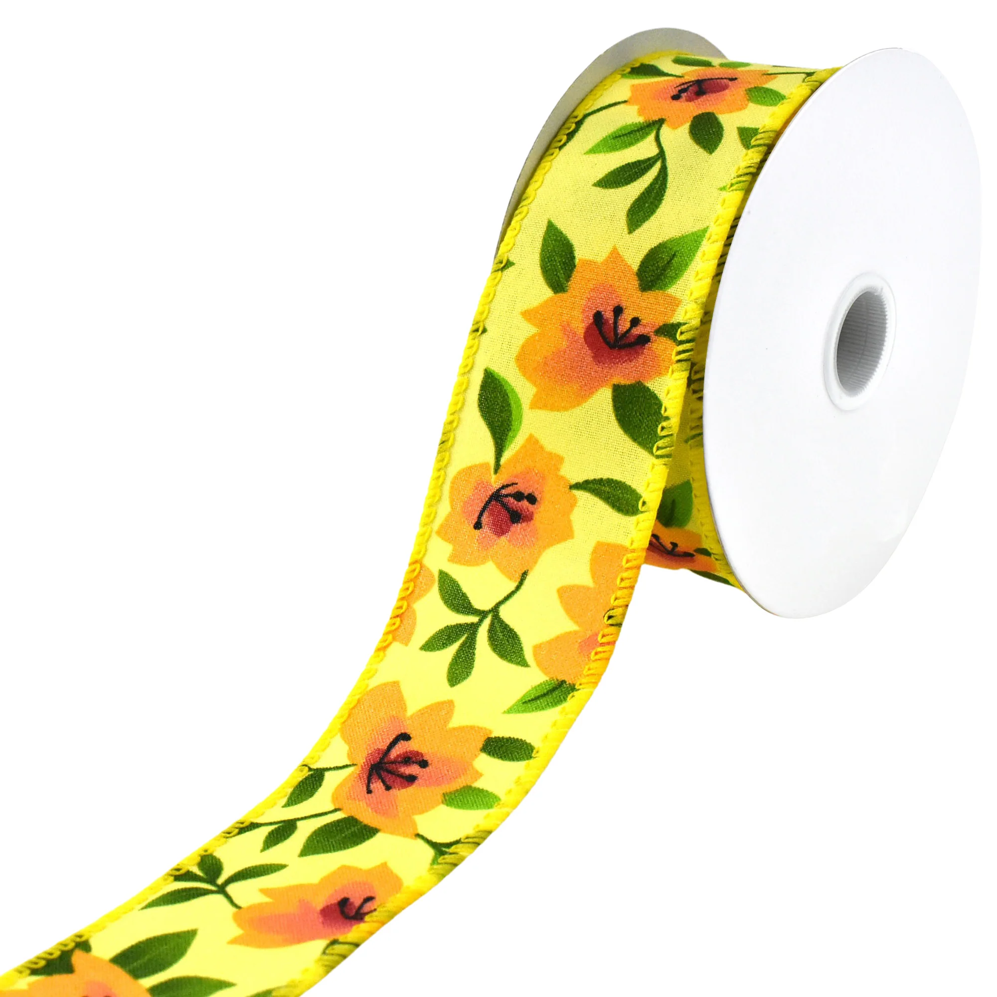 Printed Spring Magnolias Wired Ribbon, 10-yard - Image 2