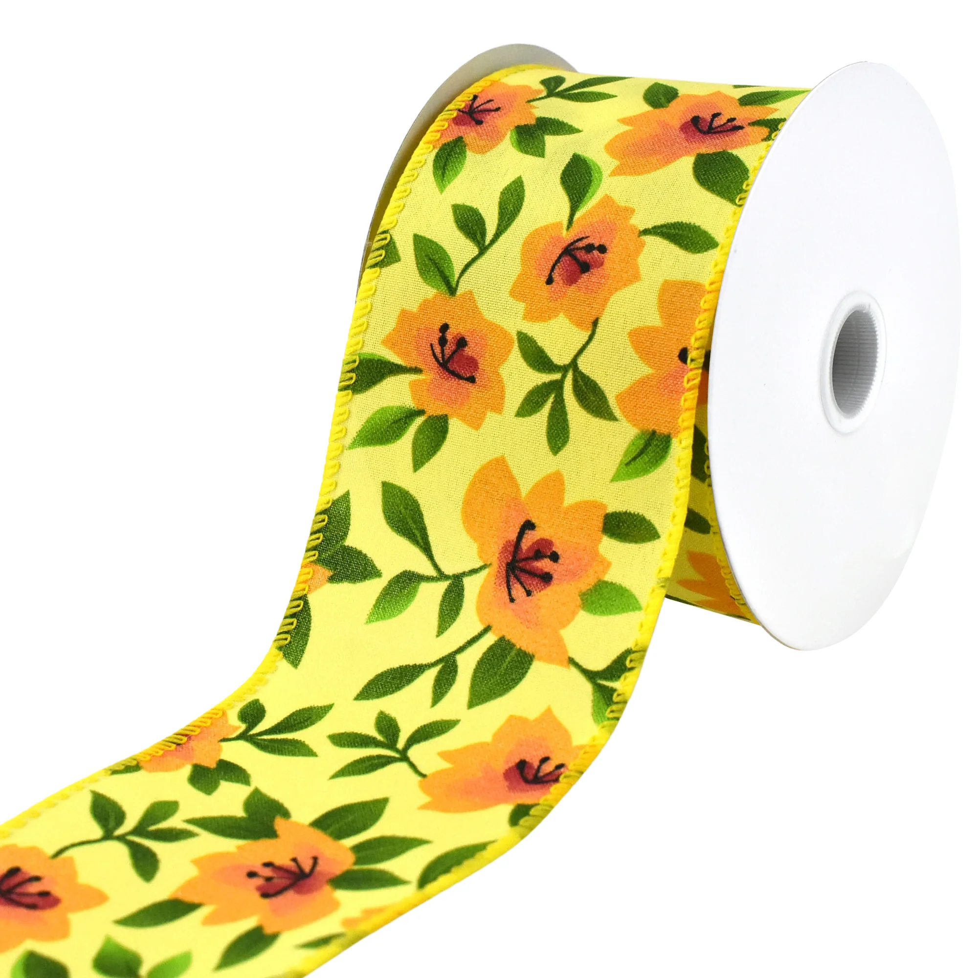 Printed Spring Magnolias Wired Ribbon, 10-yard - Image 7