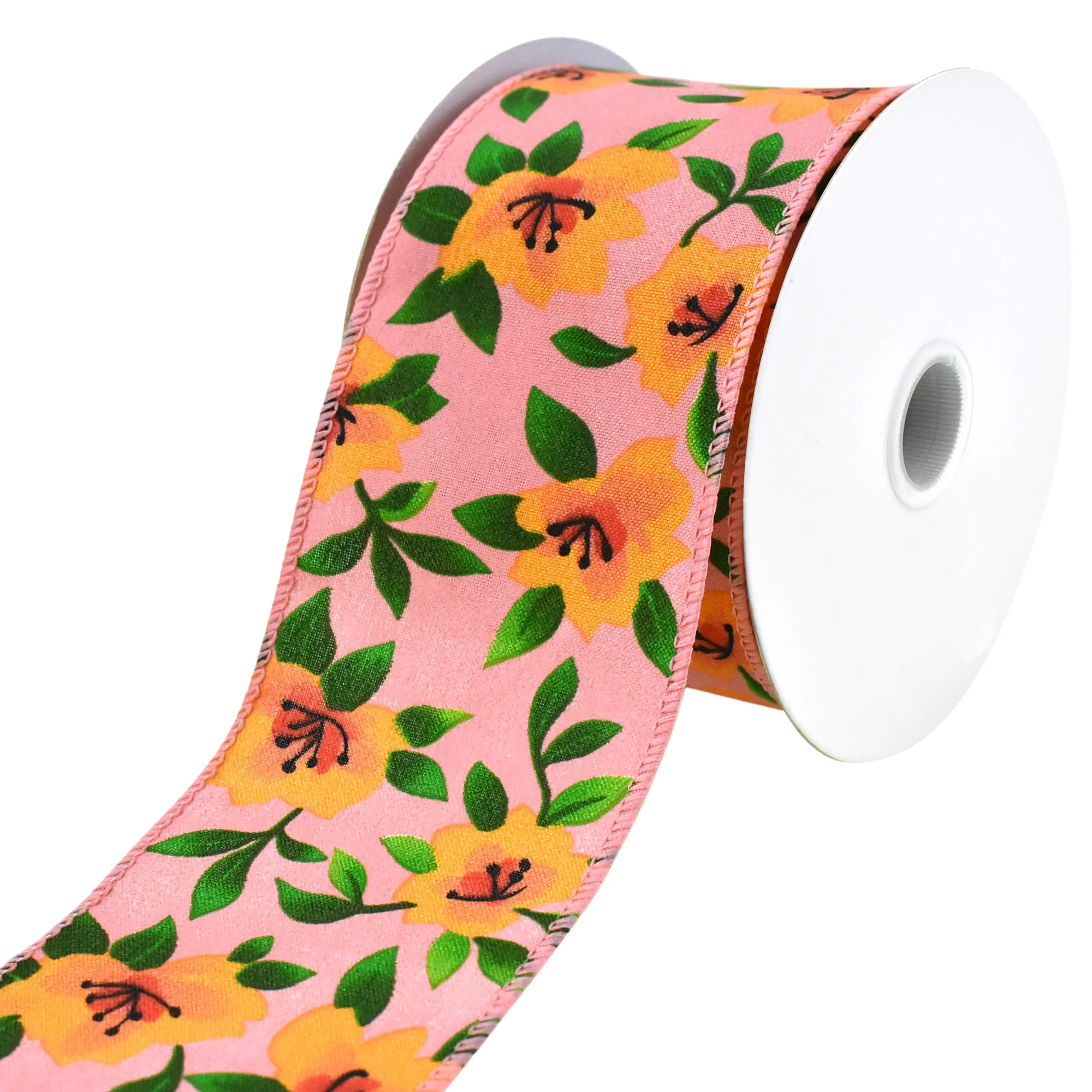 Printed Spring Magnolias Wired Ribbon, 10-yard - Image 8