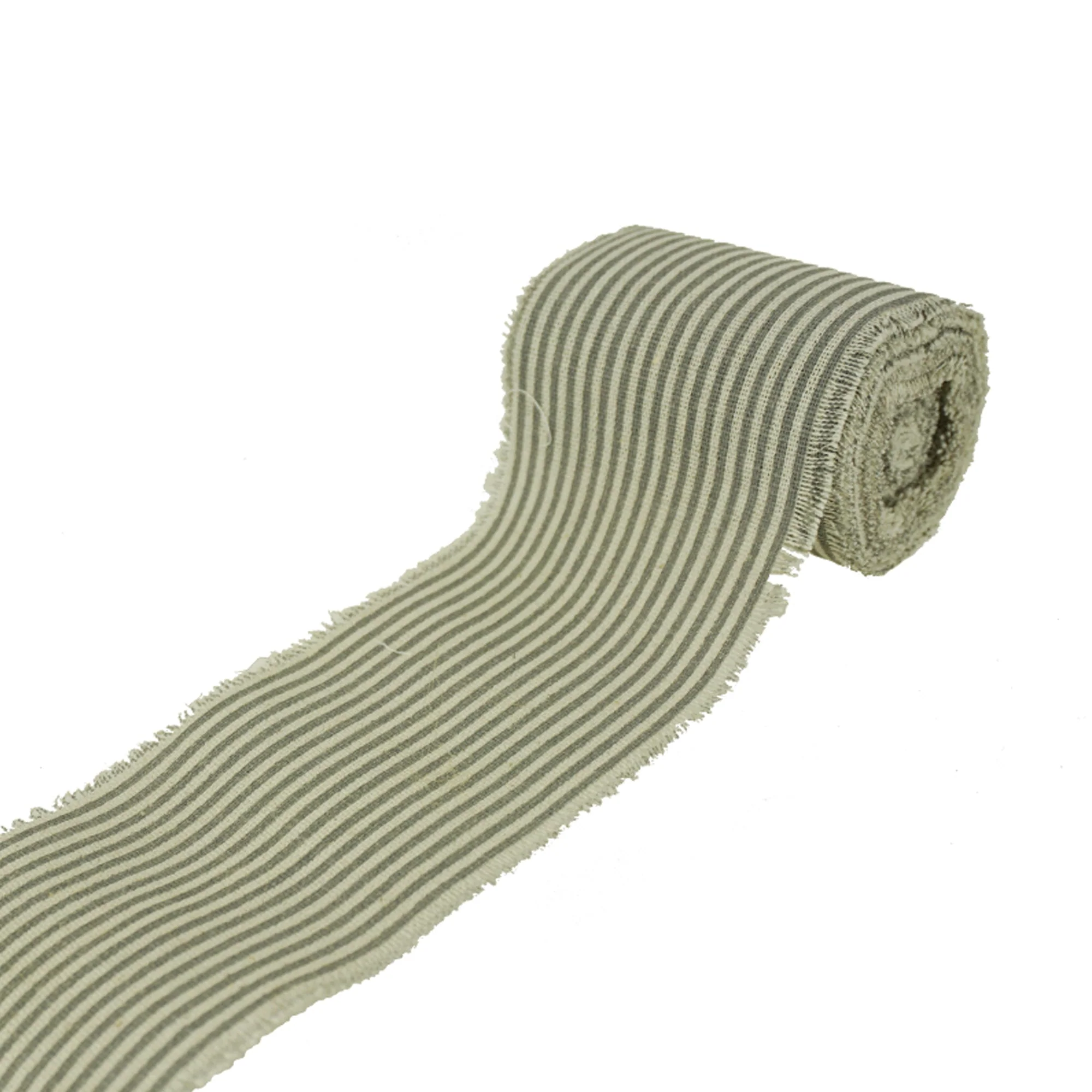 Printed Stripes Fringy Linen Ribbon, 3-Inch, 5-Yard - Image 2