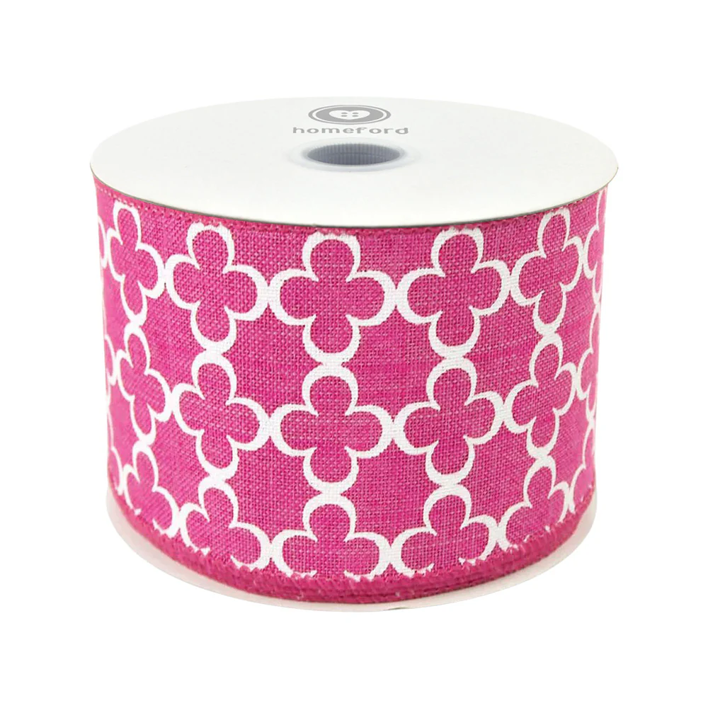 Quatrefoil Spade Canvas Ribbon, 2-1/2-inch, 10-yard - Image 3
