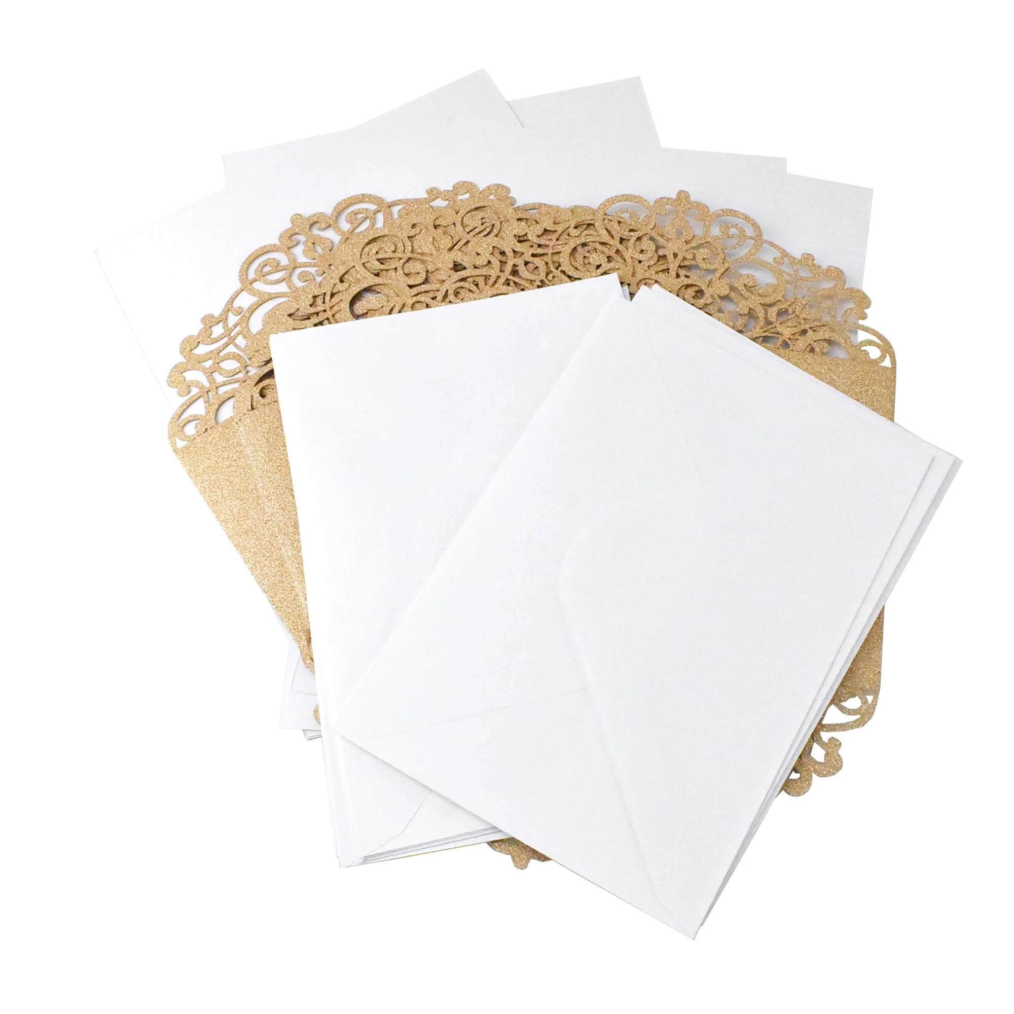 Rectangular Glitter Laser Cut Blank Invitations, 7-Inch, 8-Count - Image 10