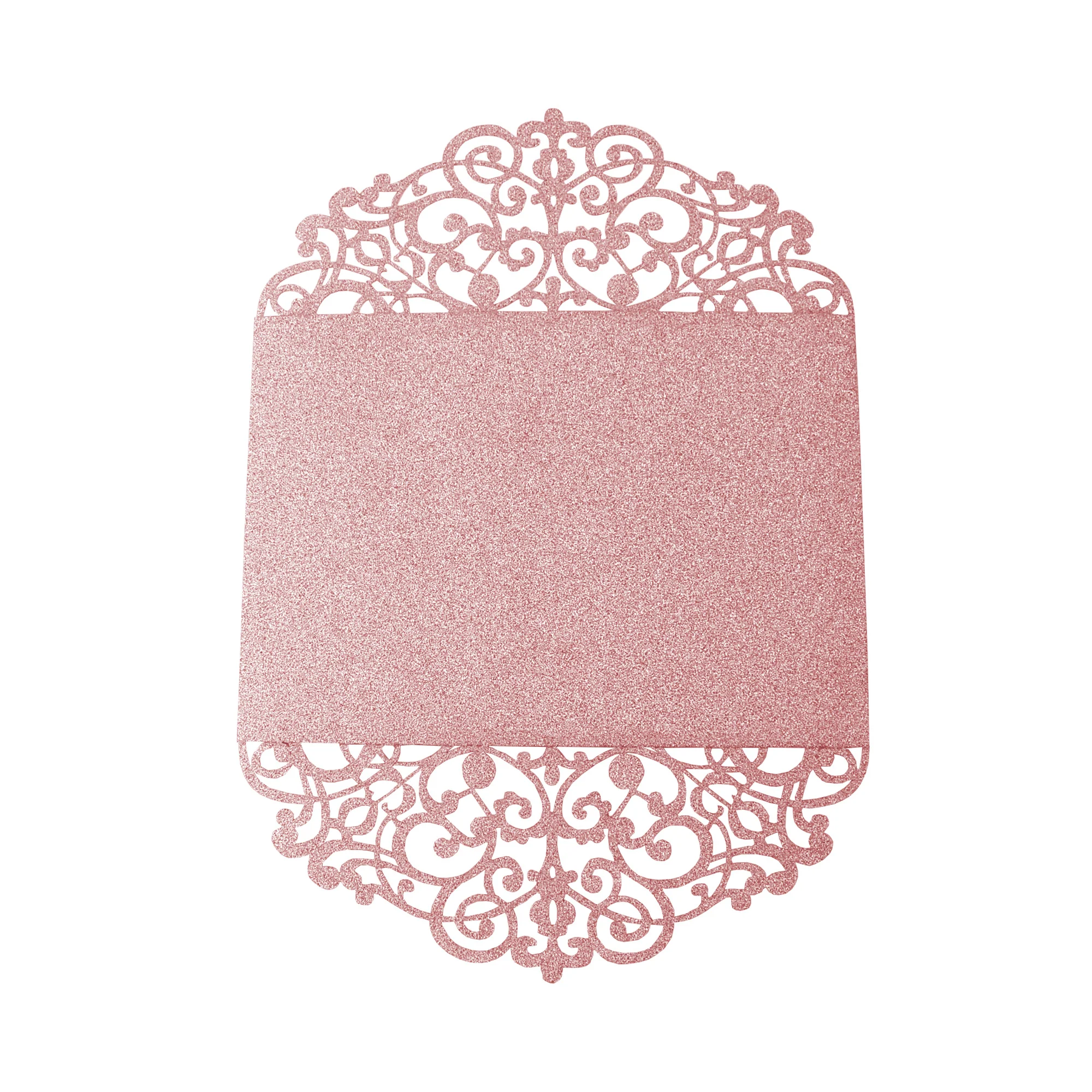 Rectangular Glitter Laser Cut Blank Invitations, 7-Inch, 8-Count - Image 12