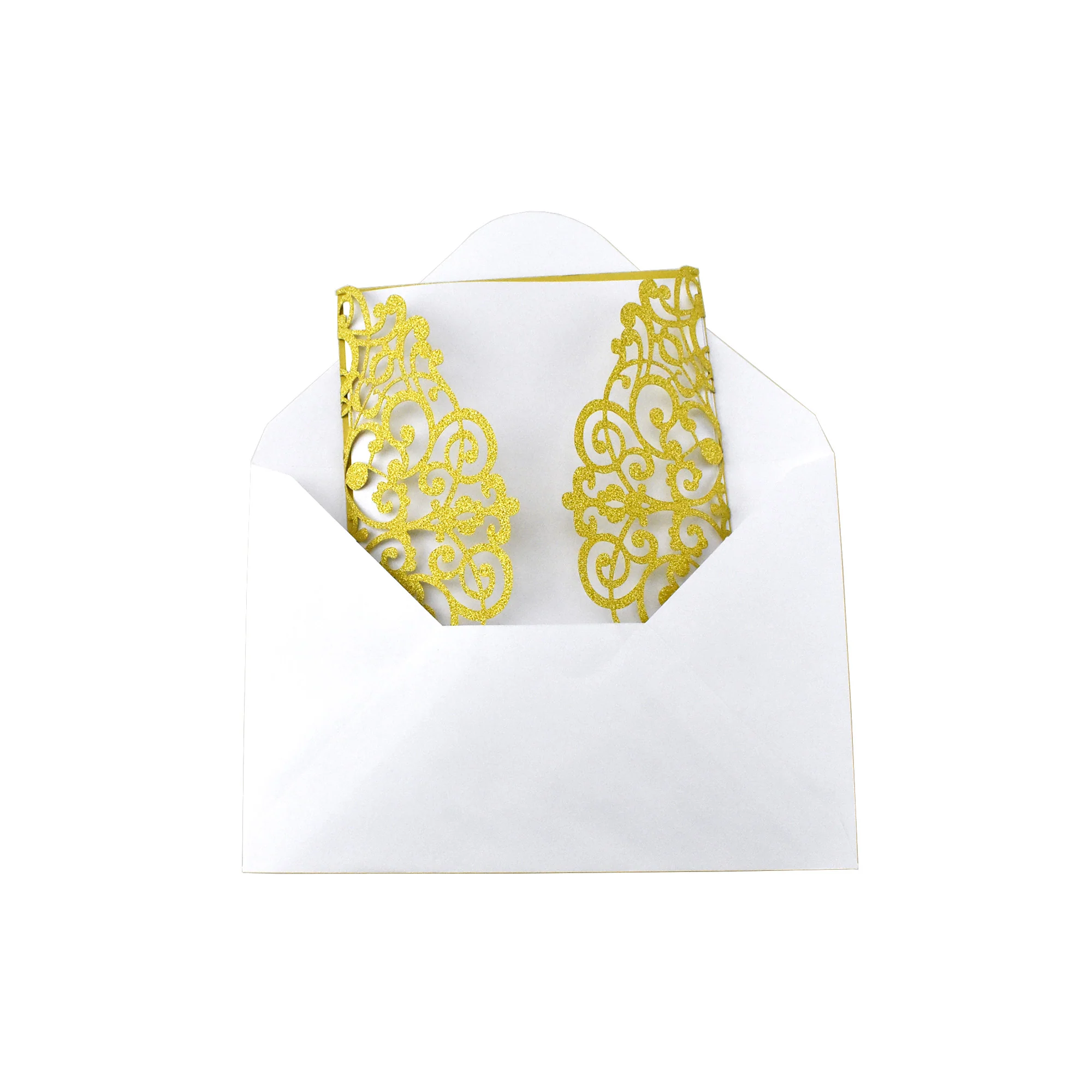 Rectangular Glitter Laser Cut Blank Invitations, 7-Inch, 8-Count - Image 5