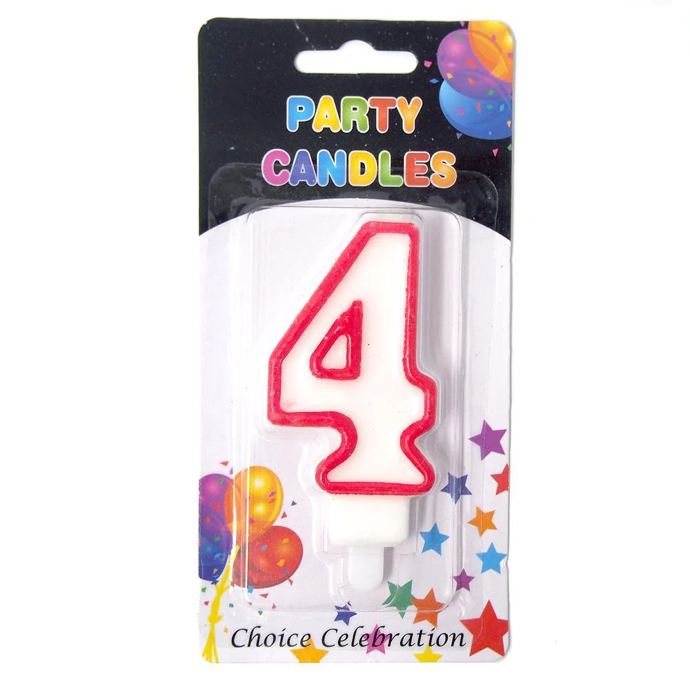 Number Birthday Candle, White/Red, 2-1/2-Inch - Image 5