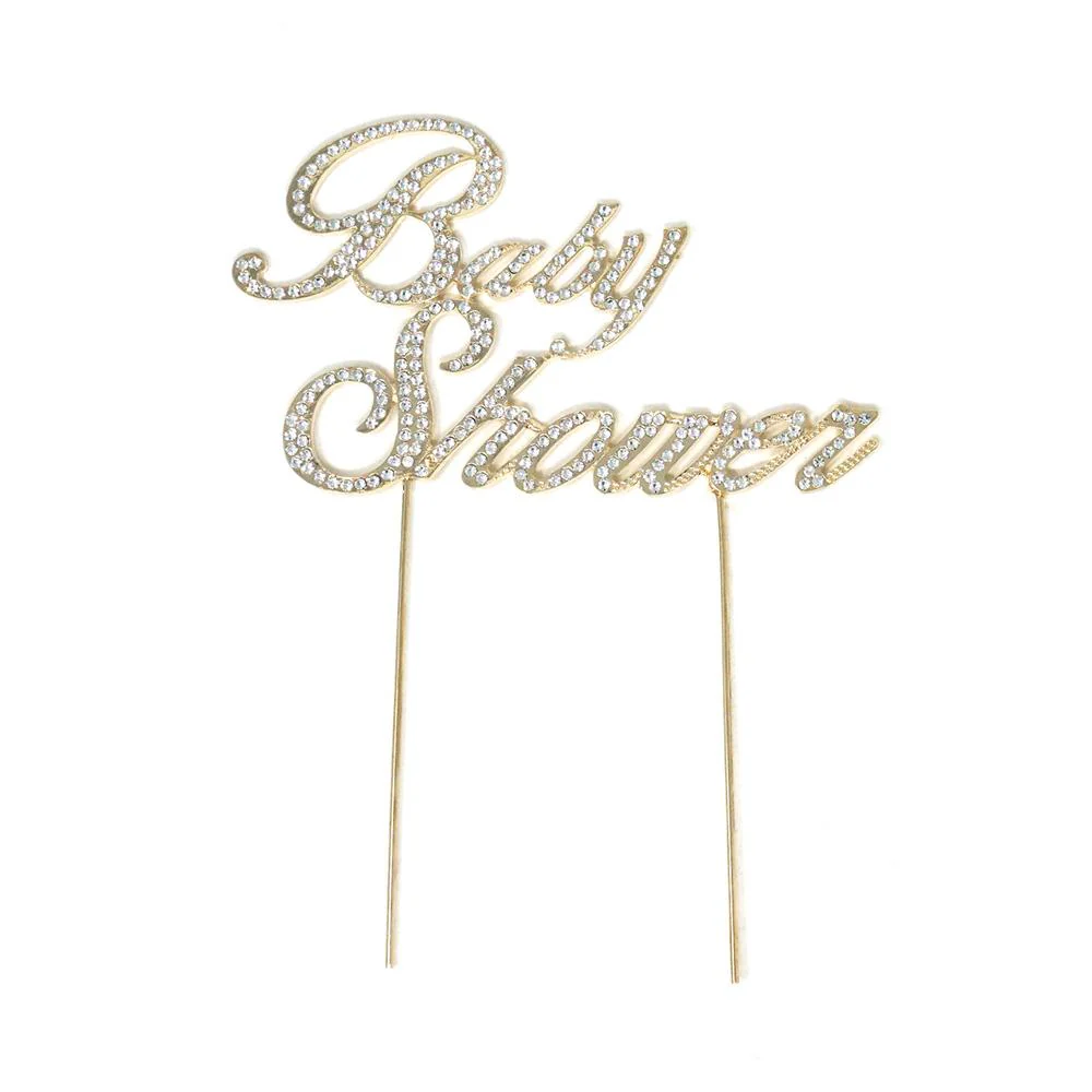 Rhinestone Cake Topper "Baby Shower", 7-1/4-Inch - Image 2