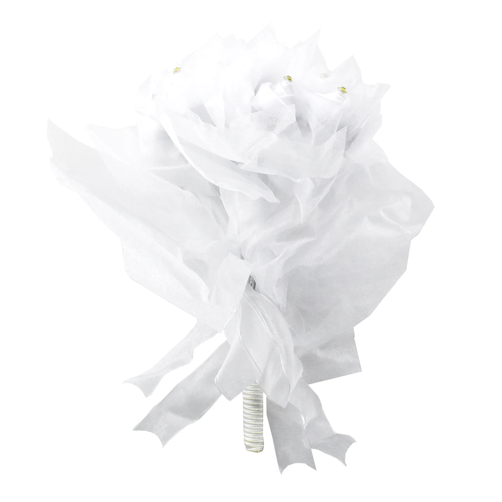 Rhinestone Foam Roses Wedding Bouquet, 10-Inch - Image 3