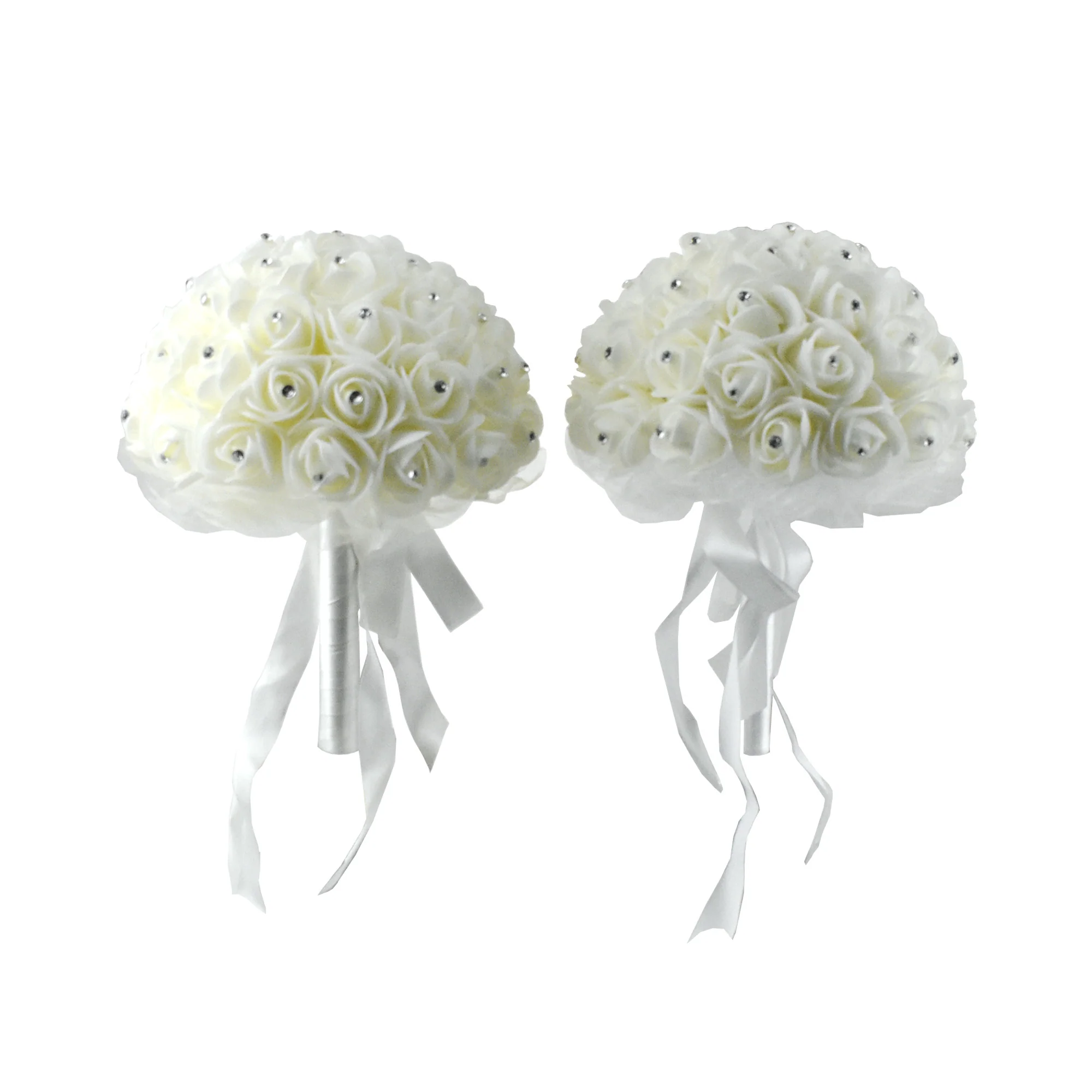 Rhinestone Foam Wedding Bouquet, 10-Inch