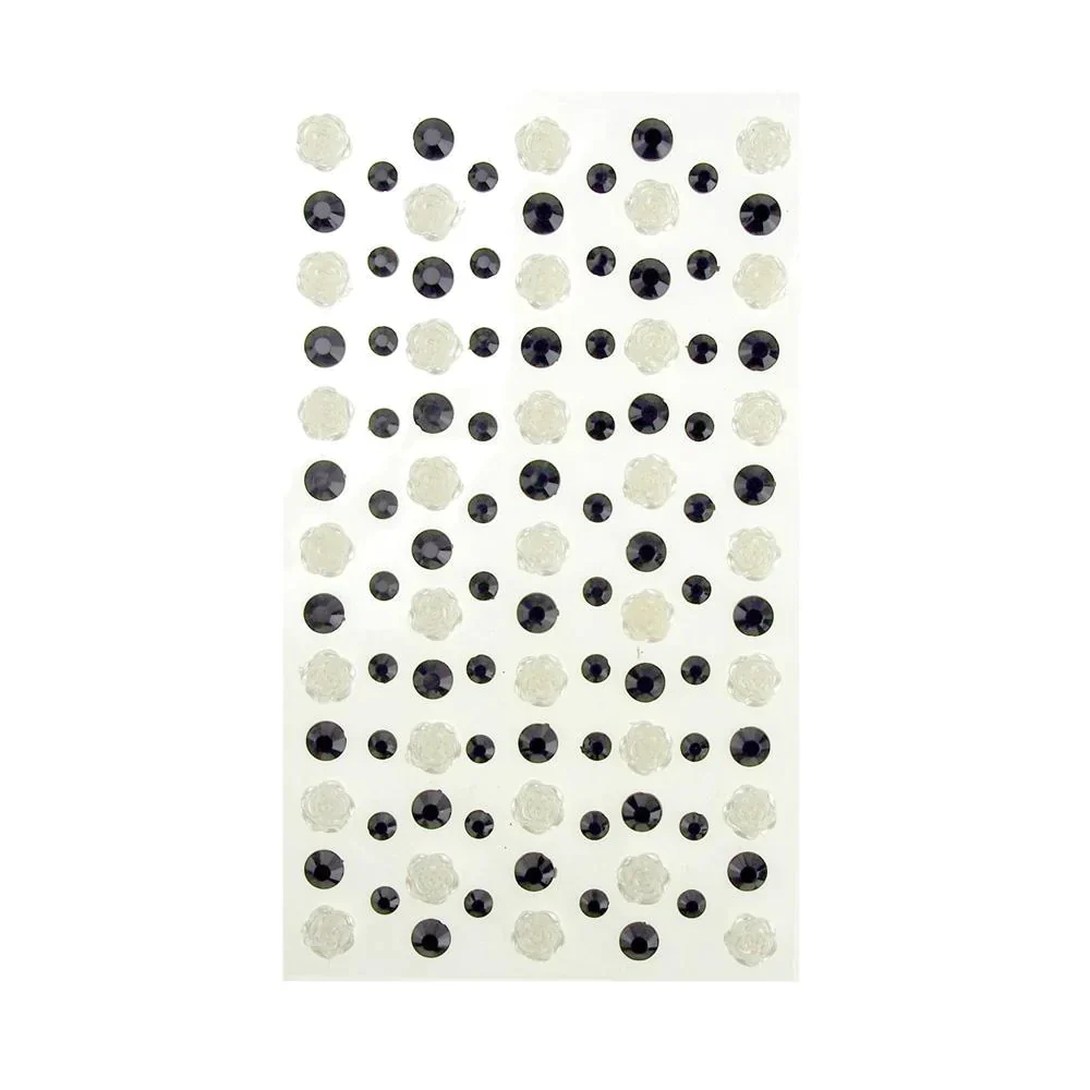 Rose and Flatback Gem Adhesive Rhinestone Stickers, 105-Piece - Image 4