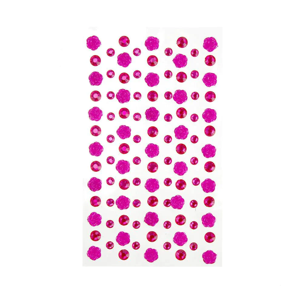 Rose and Flatback Gem Adhesive Rhinestone Stickers, 105-Piece - Image 6
