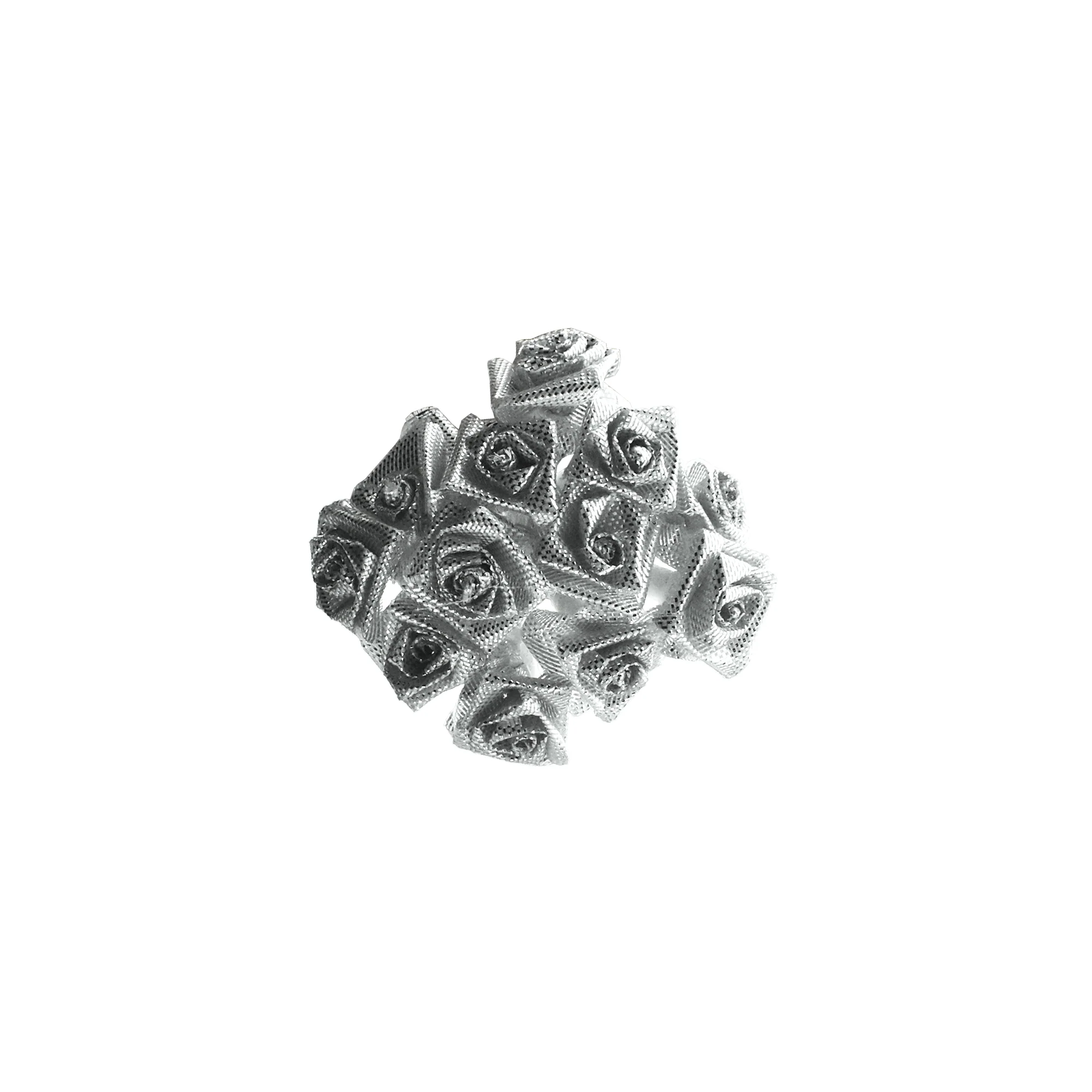 Rose Bouquet Spray, 4-Inch, 12 Count - Silver - Image 2