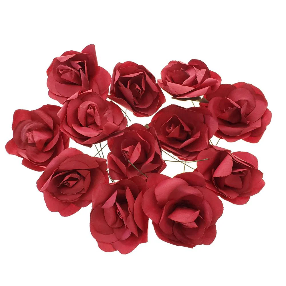 Rose Paper Flower Embellishment, 2-1/2-Inch, 12-Count - Image 10