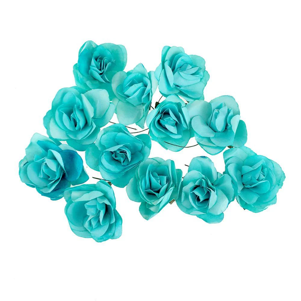 Rose Paper Flower Embellishment, 2-1/2-Inch, 12-Count - Image 2