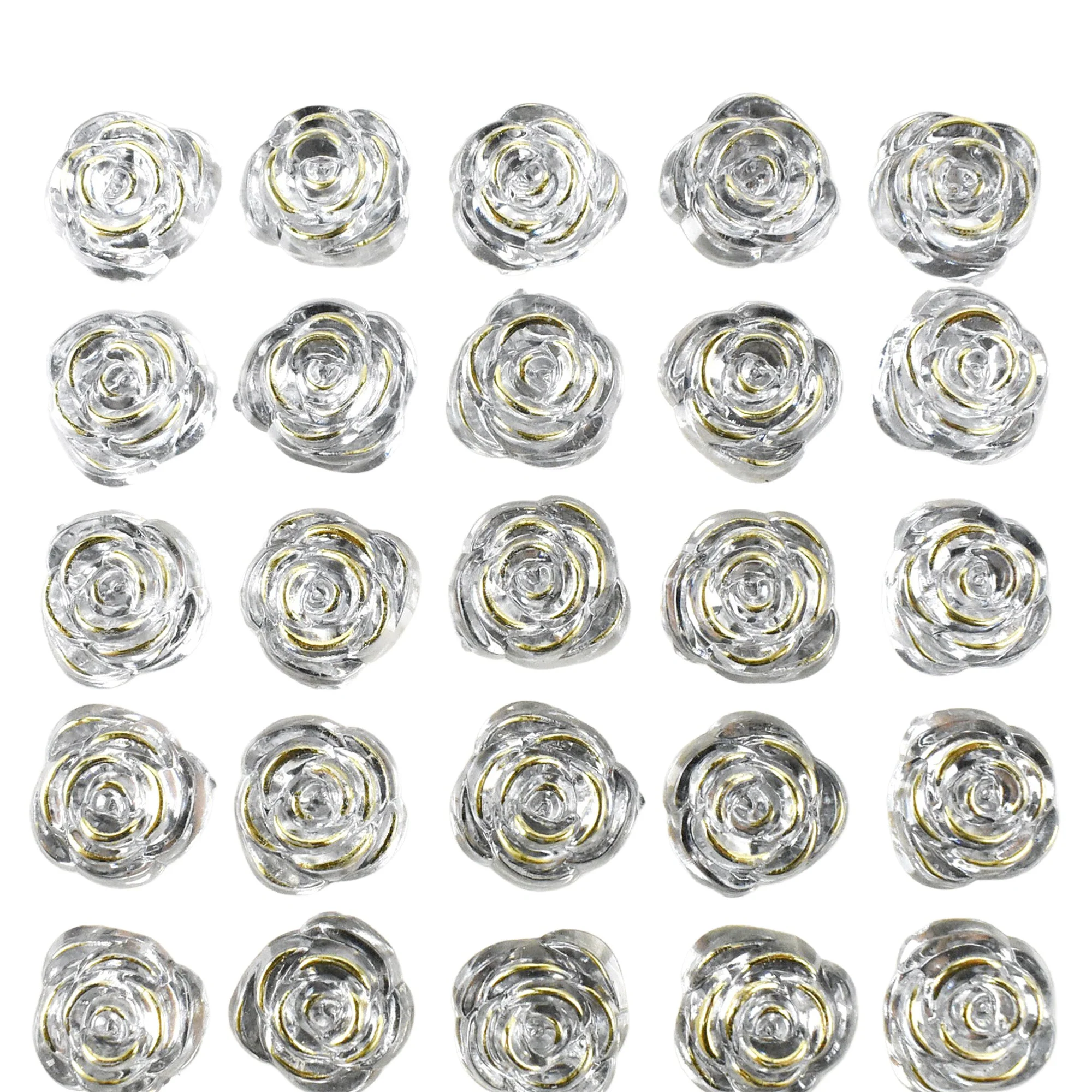 Rose Shaped Rhinestone Stickers, 9/16-Inch, 45-Count - Image 3