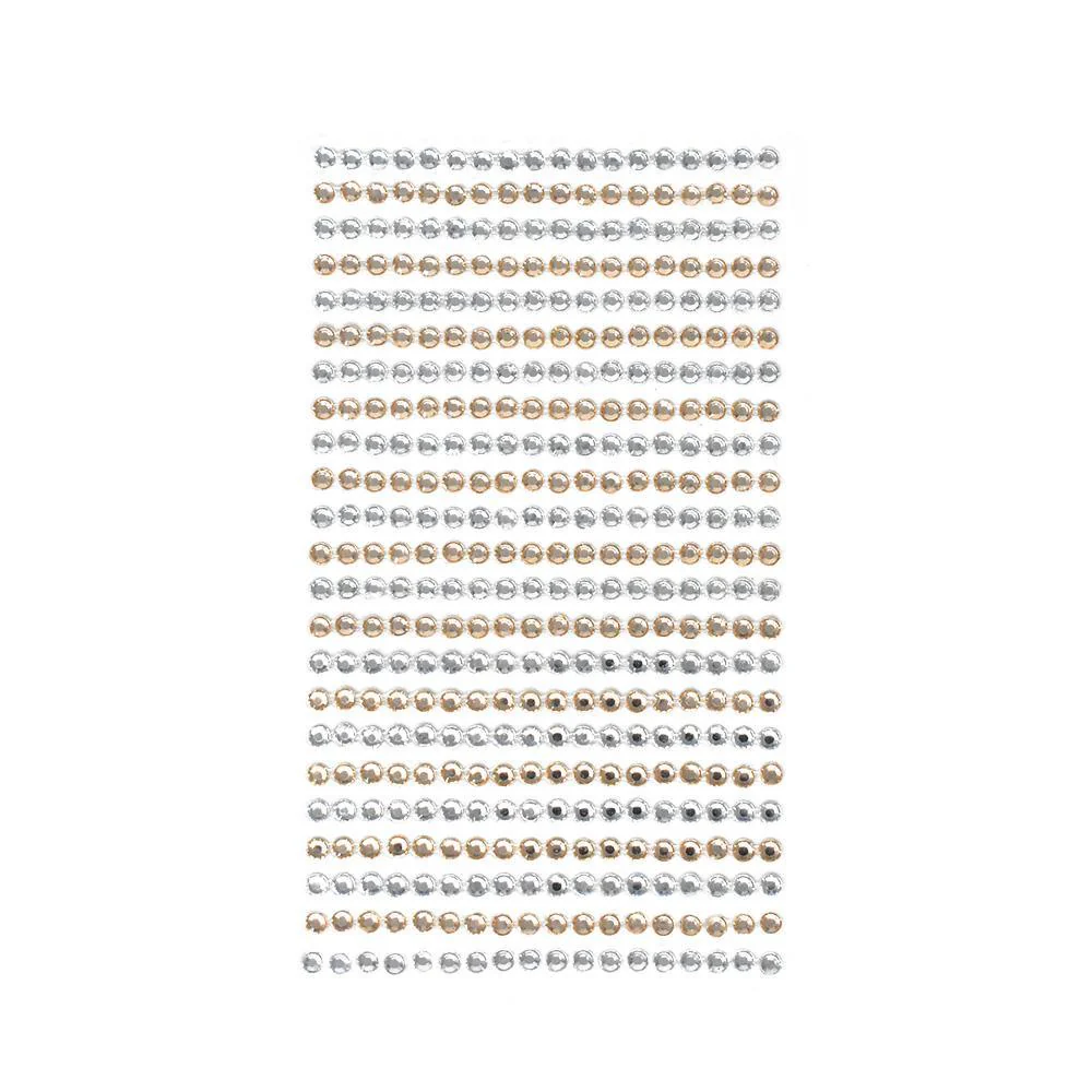 Round Rhinestone Gems Sticker Strips, 1/8-inch, 23-count - Image 2