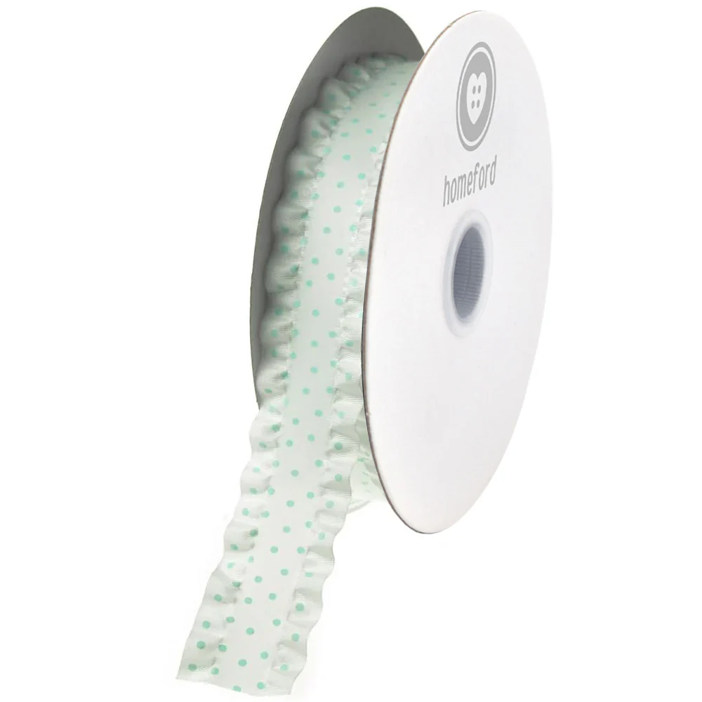Ruffled Satin Polka Dot Ribbon, 1-1/2-inch, 25-yard - Image 4