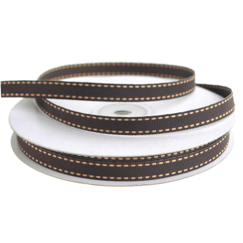 Saddle Stitch Border Grosgrain Ribbon, 3/8-inch, 25-yard - Image 3