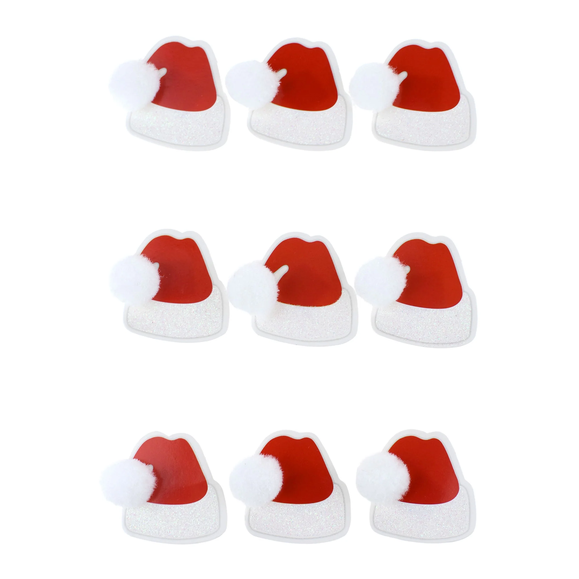 Santa Medley Christmas Icon Craft Stickers, 1-1/4-inch, 21-piece, Red - Image 2