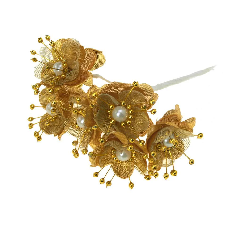 Satin Pearl Flowers Branch, 1-1/2-Inch, 12-Piece - Image 3