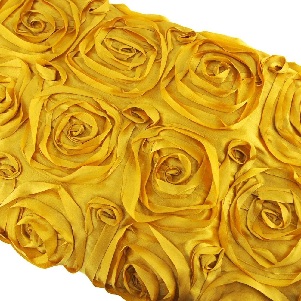 Satin Rosette Table Overlay With Serged Edge, 72-Inch x 72-Inch - Image 4