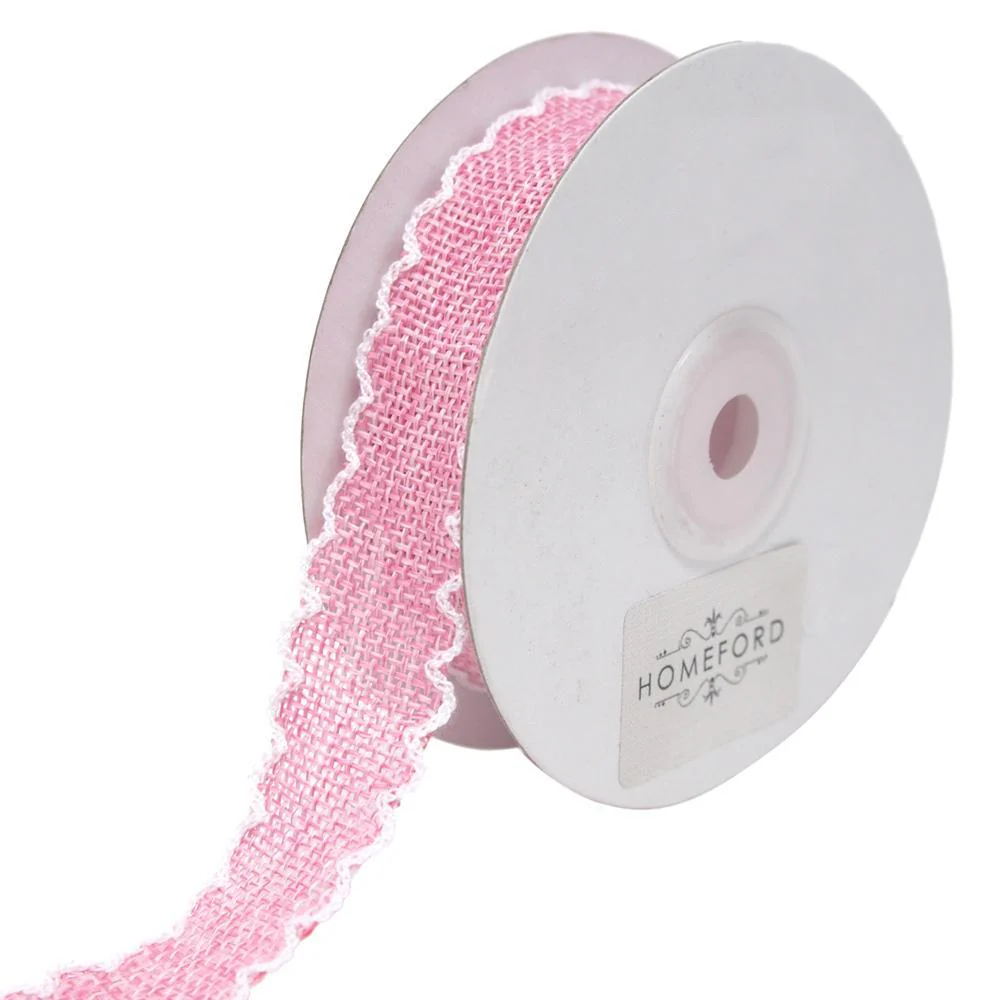 Scalloped Edge Faux Jute Ribbon, 1-inch, 10-yard - Image 2