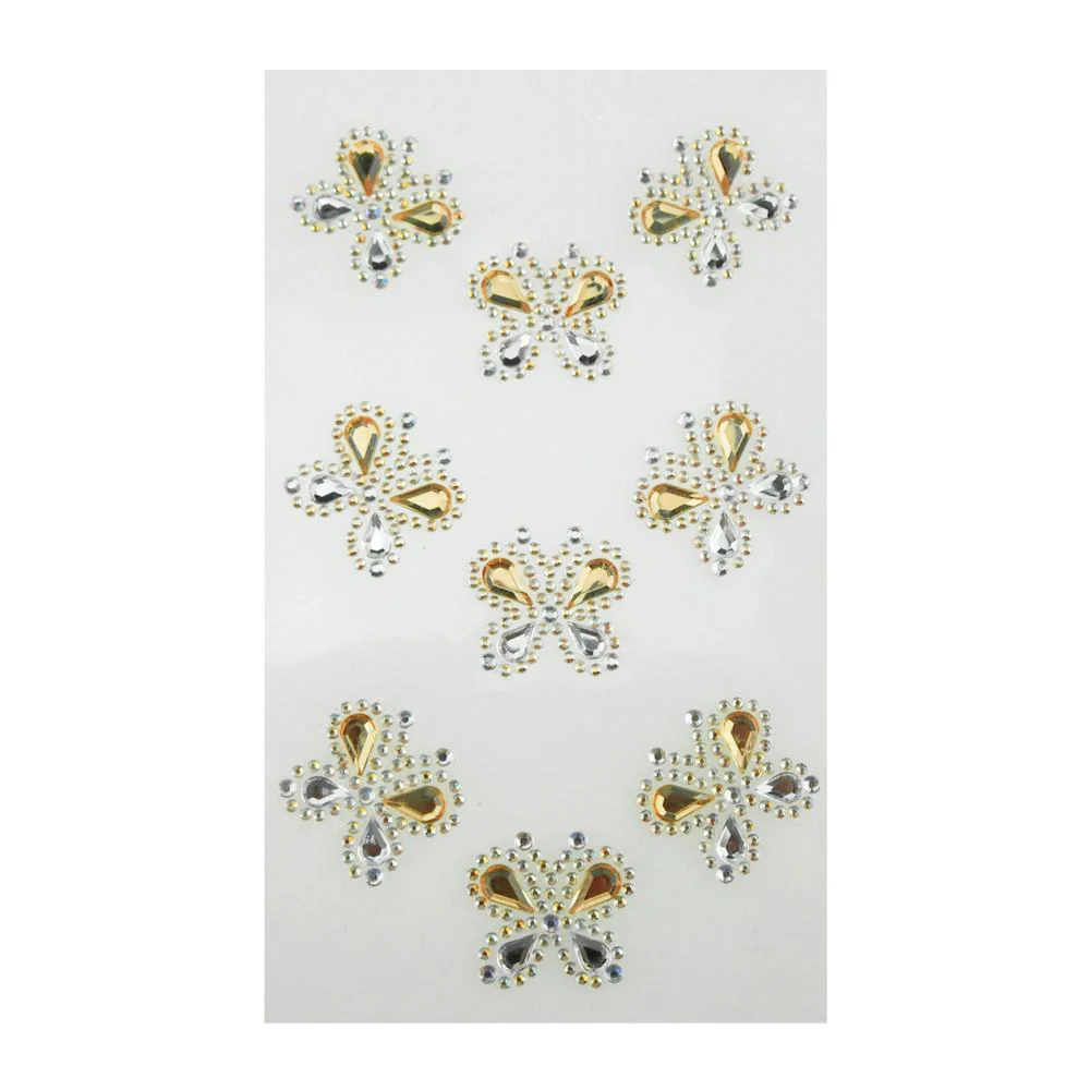 Self Adhesive Butterfly Rhinestone Stickers, 9-count - Image 2