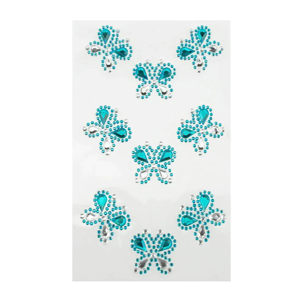 Self Adhesive Butterfly Rhinestone Stickers, 9-count - Image 3