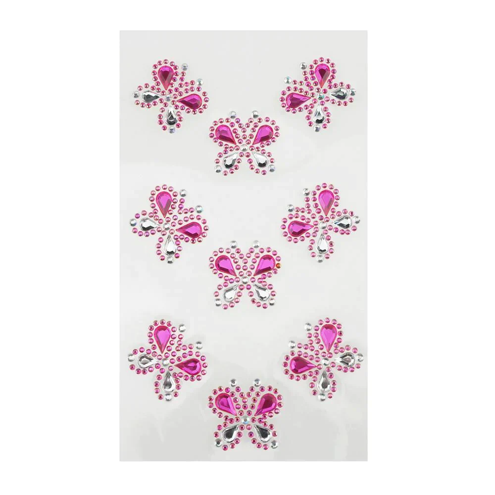 Self Adhesive Butterfly Rhinestone Stickers, 9-count - Image 4