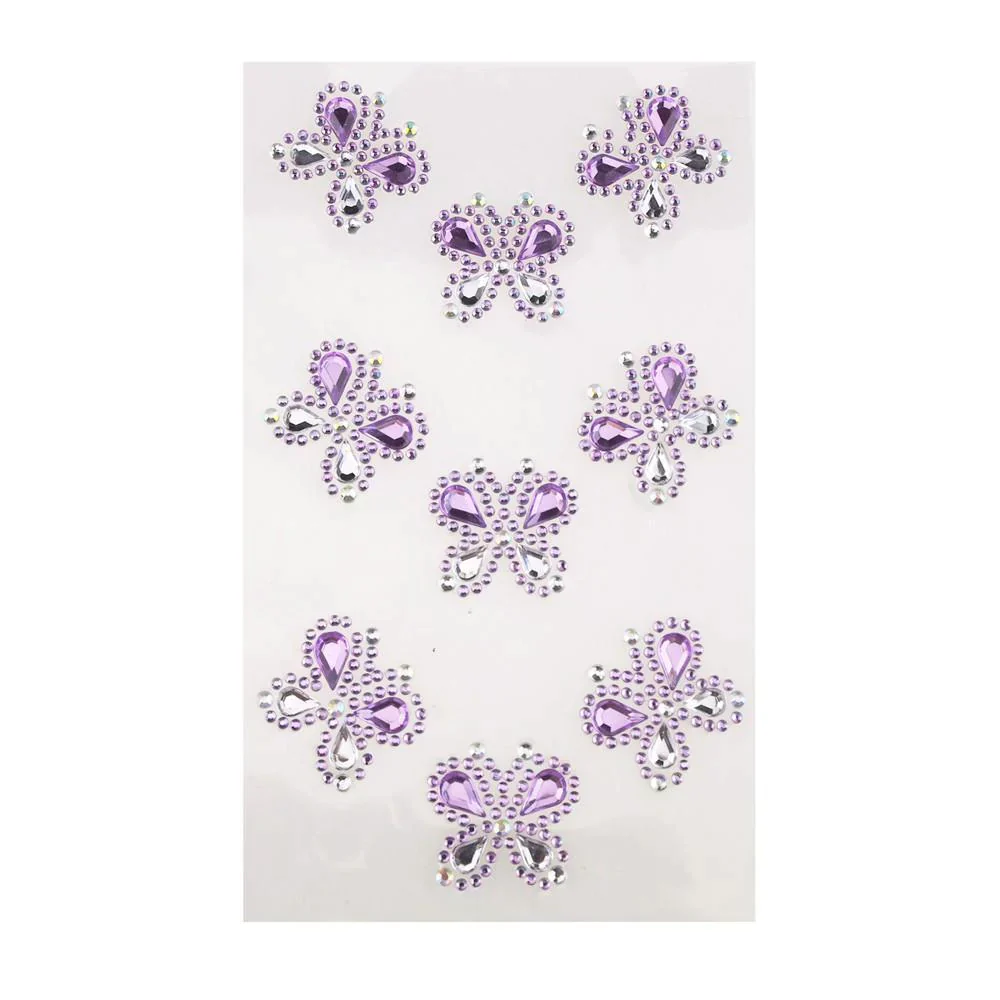 Self Adhesive Butterfly Rhinestone Stickers, 9-count - Image 6