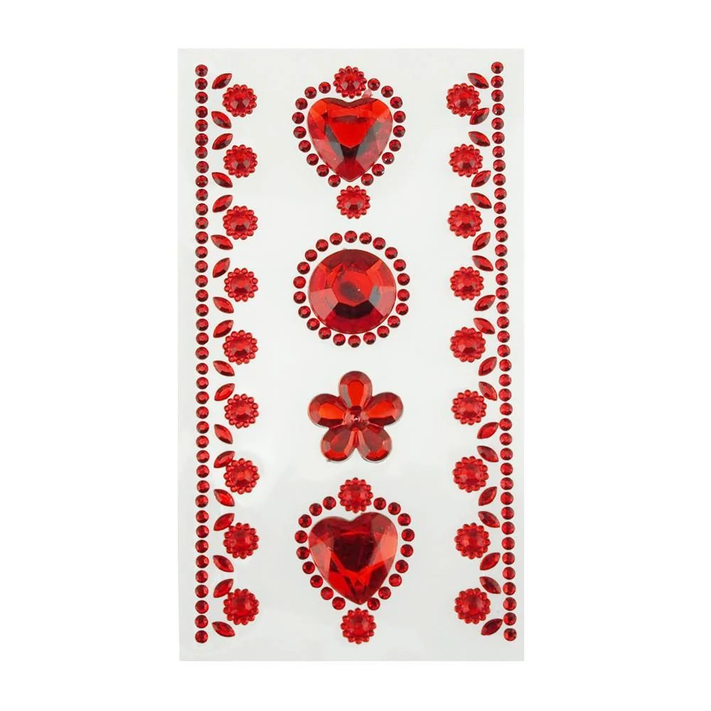 Self-Adhesive Rhinestone Stickers, Circle/Flower/Hearts, 6-count - Image 10