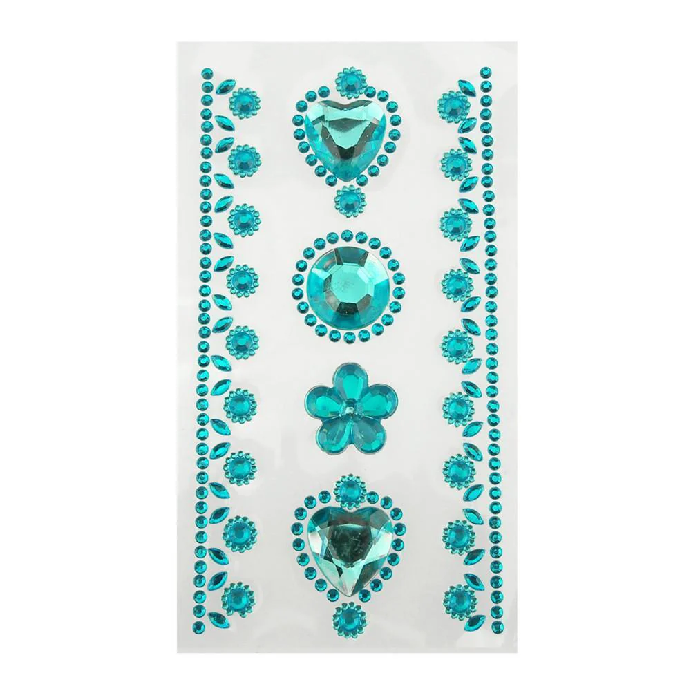 Self-Adhesive Rhinestone Stickers, Circle/Flower/Hearts, 6-count - Image 3