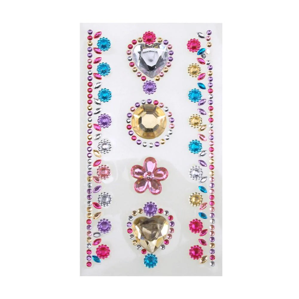 Self-Adhesive Rhinestone Stickers, Circle/Flower/Hearts, 6-count - Image 8