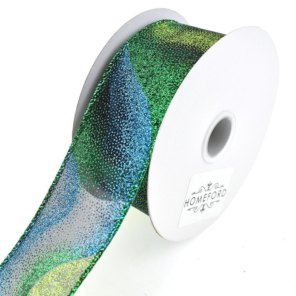 Sheer Glitter Mist Wired Edge Christmas Ribbon, 1-1/2-Inch, 10-Yard - Image 2