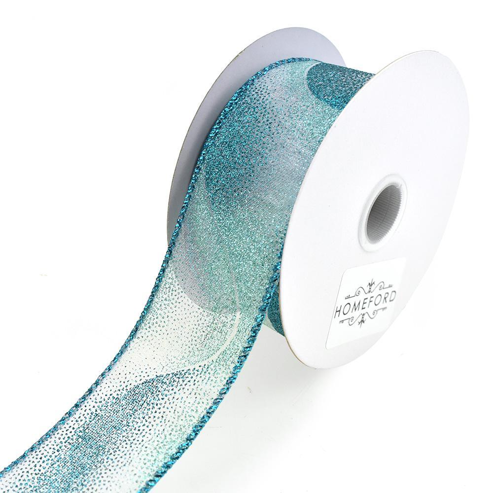 Sheer Glitter Mist Wired Edge Christmas Ribbon, 1-1/2-Inch, 10-Yard - Image 4