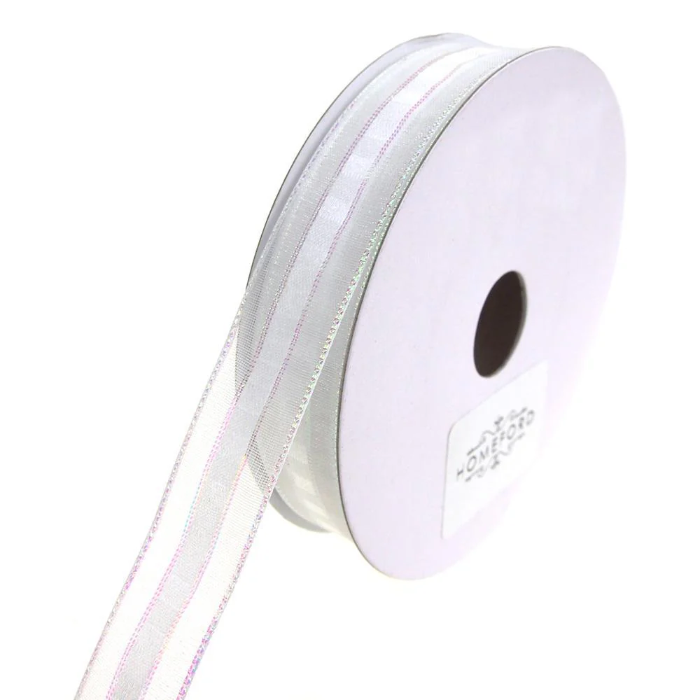 Sheer Metallic Iridescent Edge Natalia Ribbon, 5/8-Inch, 25-Yards - Image 6