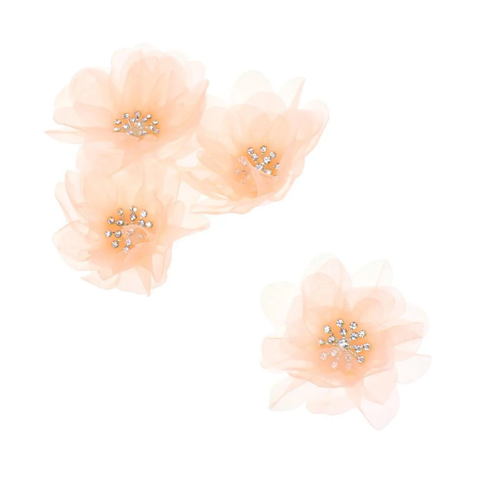 Sheer Rhinestone Center Tulle Flower, 3-1/2-Inch, 12-Count - Image 7