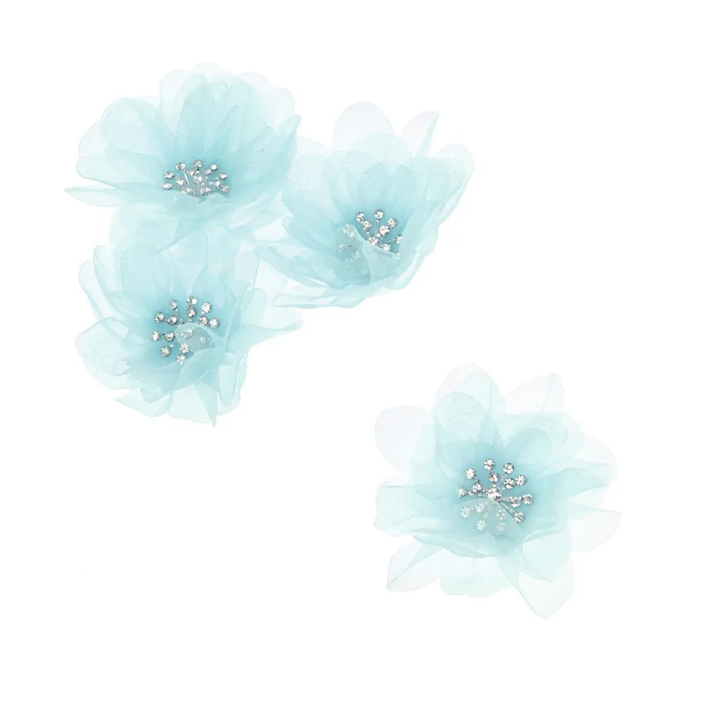 Sheer Rhinestone Center Tulle Flower, 3-1/2-Inch, 12-Count - Image 9