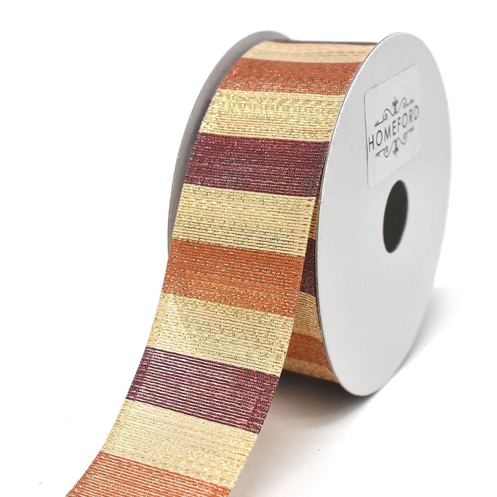 Shiny Metallic Stripes Wired Ribbon, 1-1/2-Inch, 10-Yard - Image 2