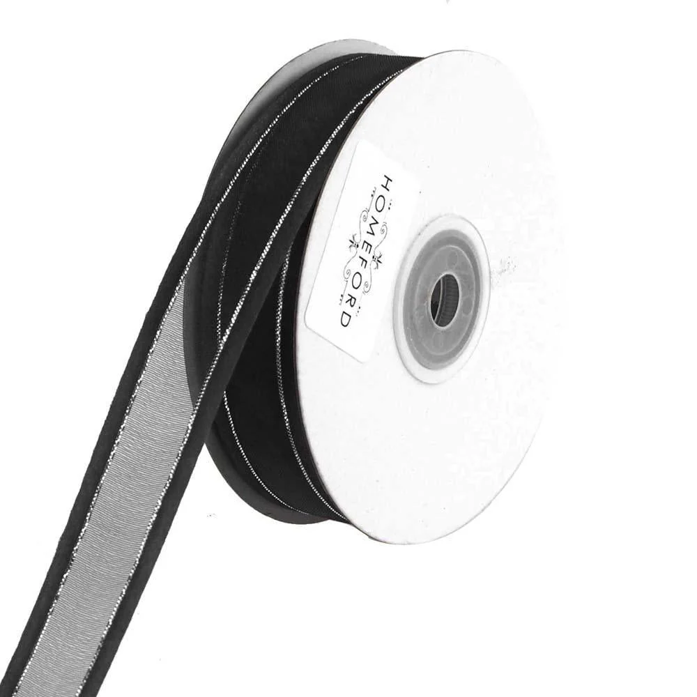 Silver-Lined Satin Edge Organza Ribbon - Image 2