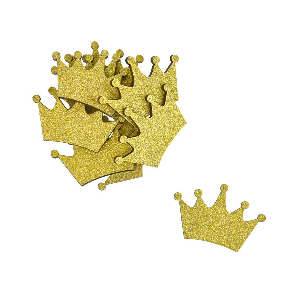 Small Glitter Wooden Crown Cut-Outs, 1-1/2-Inch, 10-Piece - Image 2