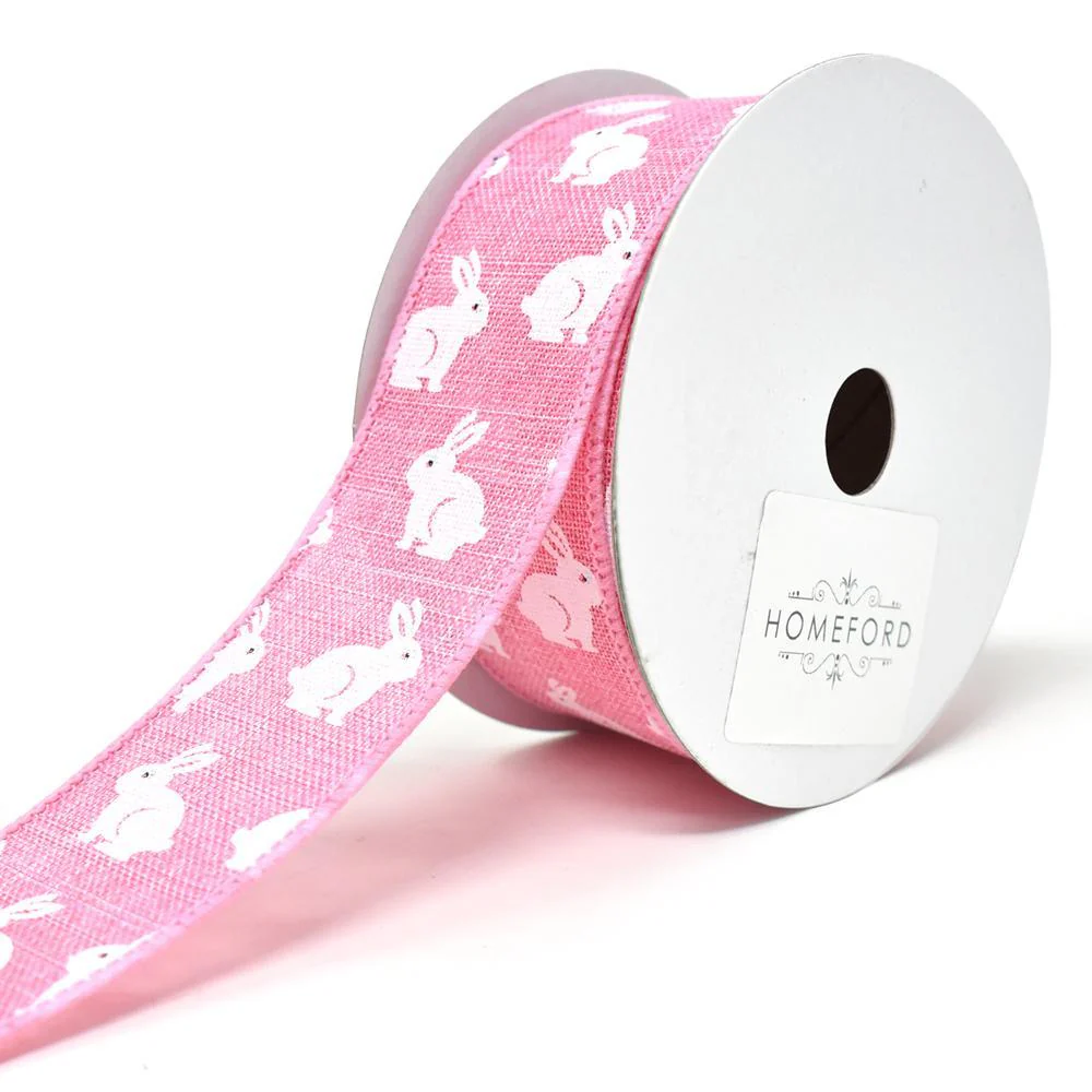 Soft Canvas Easter Bunny Wired Printed Ribbon, 1-1/2-Inch, 10-Yard - Image 2