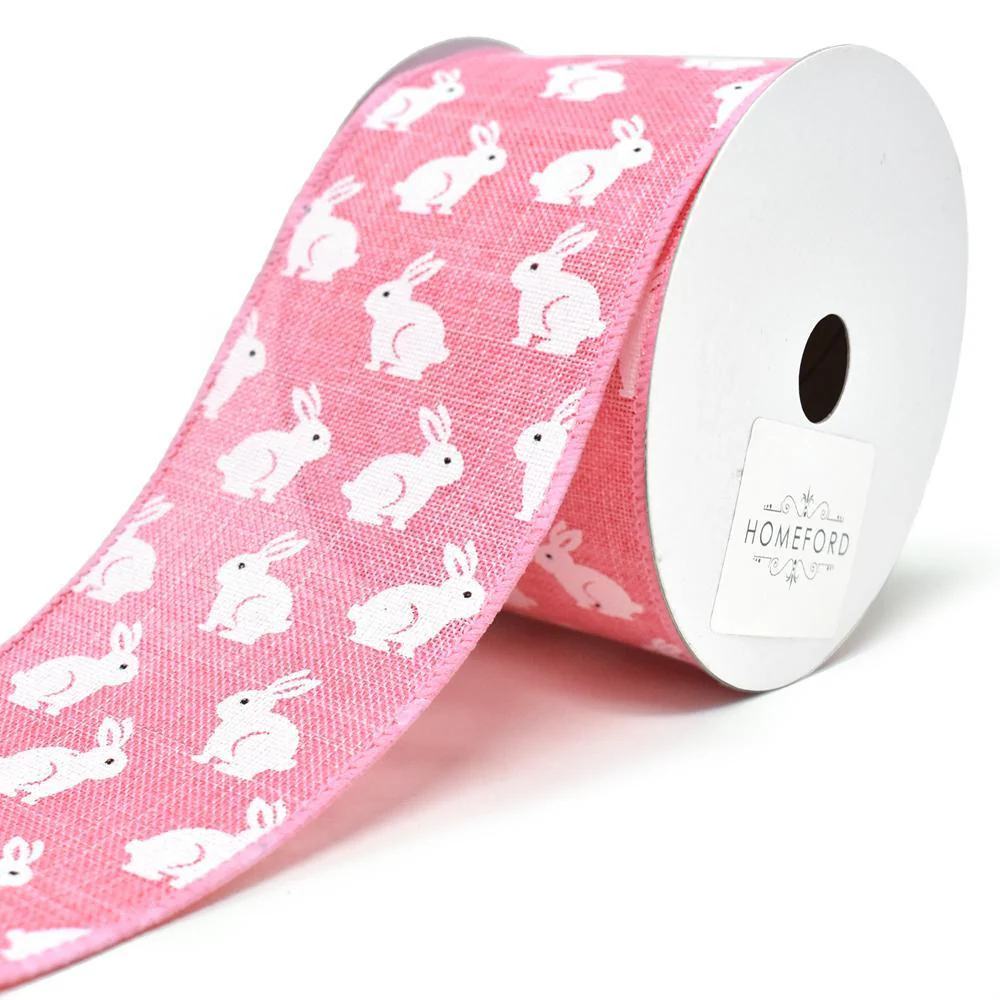 Soft Canvas Easter Bunny Wired Printed Ribbon, 2-1/2-Inch, 10-Yard - Image 2
