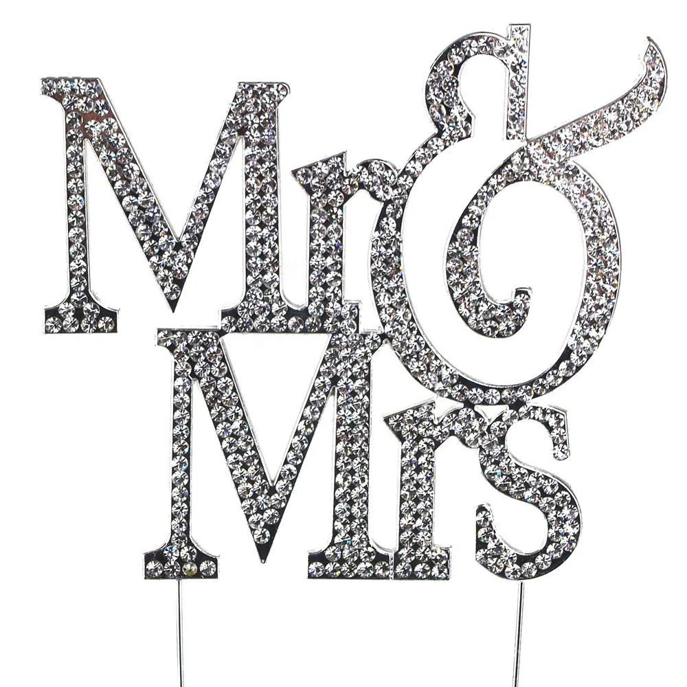 Sparkling Rhinestone Metal Crystal Cake Topper - Image 2