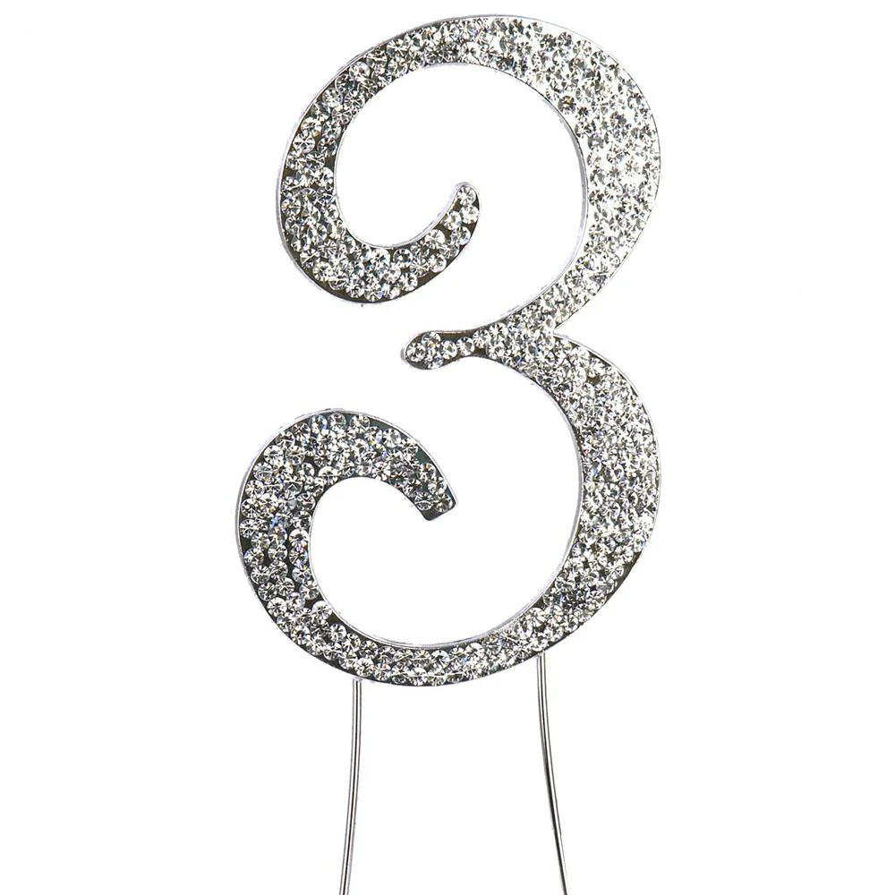 Sparkling Rhinestone Metal Crystal Cake Topper - Image 7