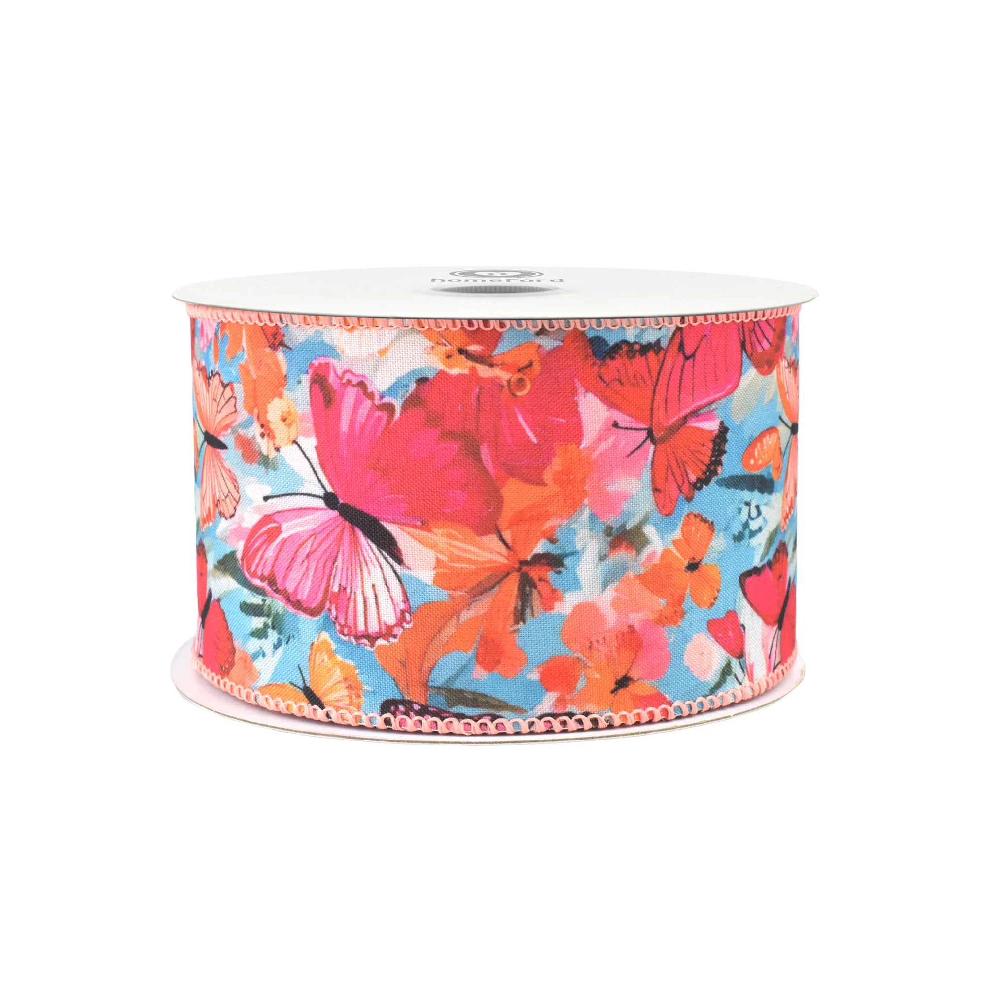 Spring Oil Painting Butterflies Deluxe Wired Ribbon, 10-yard - Image 3